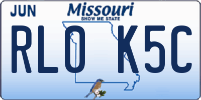 MO license plate RL0K5C