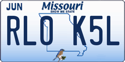 MO license plate RL0K5L