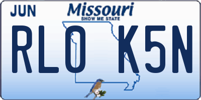 MO license plate RL0K5N