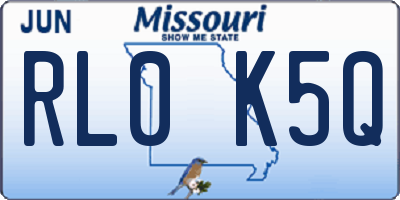 MO license plate RL0K5Q