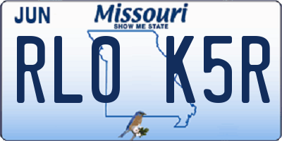 MO license plate RL0K5R