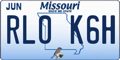 MO license plate RL0K6H