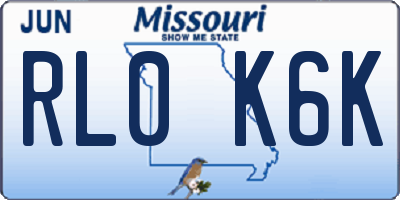 MO license plate RL0K6K