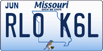 MO license plate RL0K6L