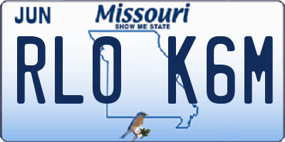 MO license plate RL0K6M