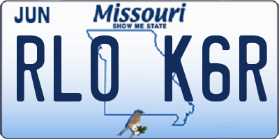 MO license plate RL0K6R