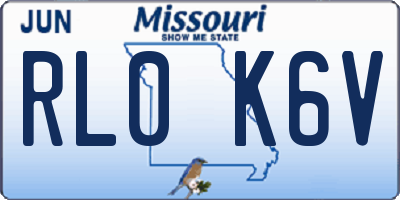 MO license plate RL0K6V