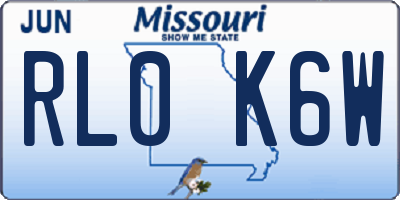 MO license plate RL0K6W