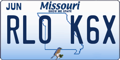 MO license plate RL0K6X