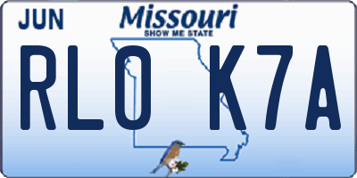 MO license plate RL0K7A