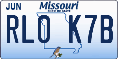 MO license plate RL0K7B