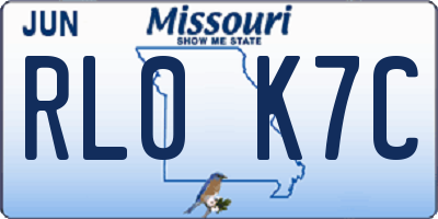MO license plate RL0K7C