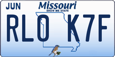 MO license plate RL0K7F