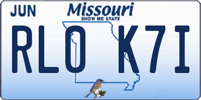MO license plate RL0K7I