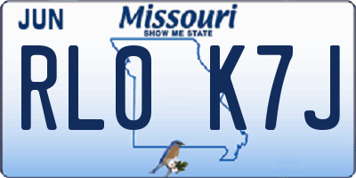 MO license plate RL0K7J