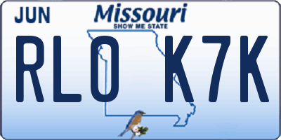 MO license plate RL0K7K