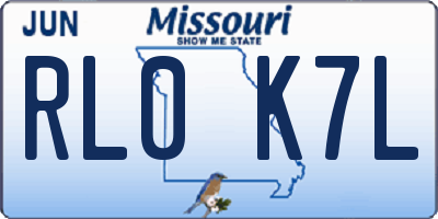 MO license plate RL0K7L