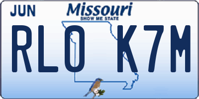 MO license plate RL0K7M