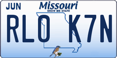 MO license plate RL0K7N