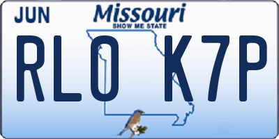 MO license plate RL0K7P