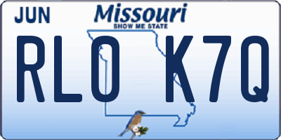 MO license plate RL0K7Q