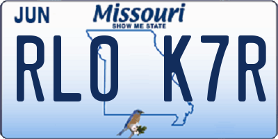 MO license plate RL0K7R