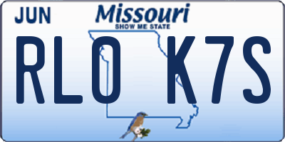 MO license plate RL0K7S