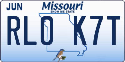 MO license plate RL0K7T