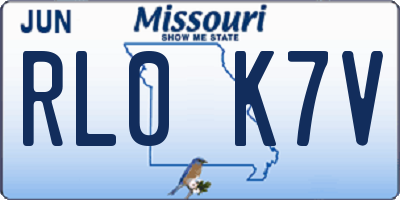 MO license plate RL0K7V