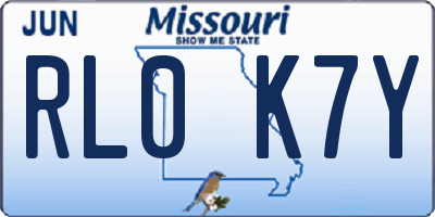 MO license plate RL0K7Y