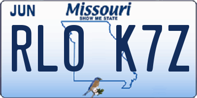 MO license plate RL0K7Z
