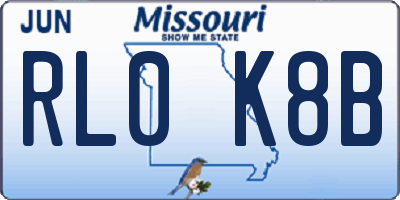 MO license plate RL0K8B