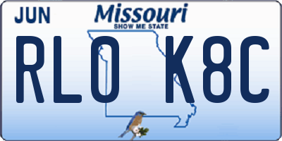 MO license plate RL0K8C