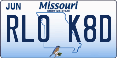 MO license plate RL0K8D