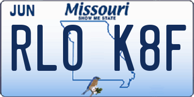 MO license plate RL0K8F