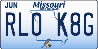 MO license plate RL0K8G