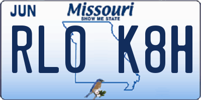 MO license plate RL0K8H