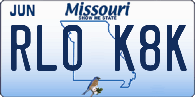 MO license plate RL0K8K