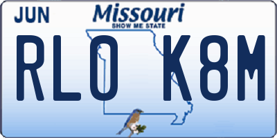 MO license plate RL0K8M