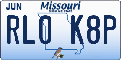 MO license plate RL0K8P