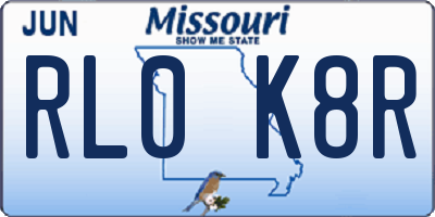 MO license plate RL0K8R