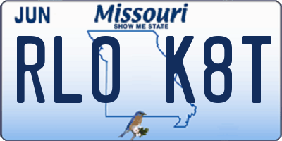 MO license plate RL0K8T