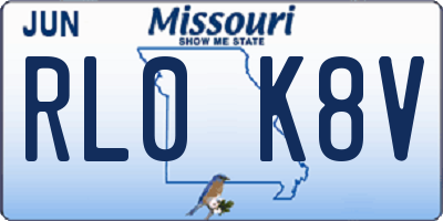 MO license plate RL0K8V