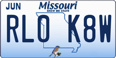 MO license plate RL0K8W