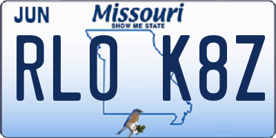 MO license plate RL0K8Z