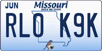MO license plate RL0K9K