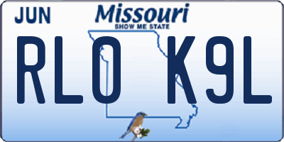 MO license plate RL0K9L