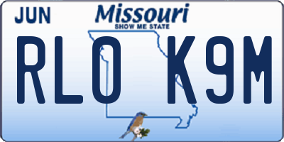 MO license plate RL0K9M