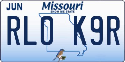 MO license plate RL0K9R