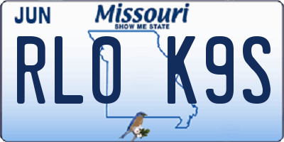 MO license plate RL0K9S